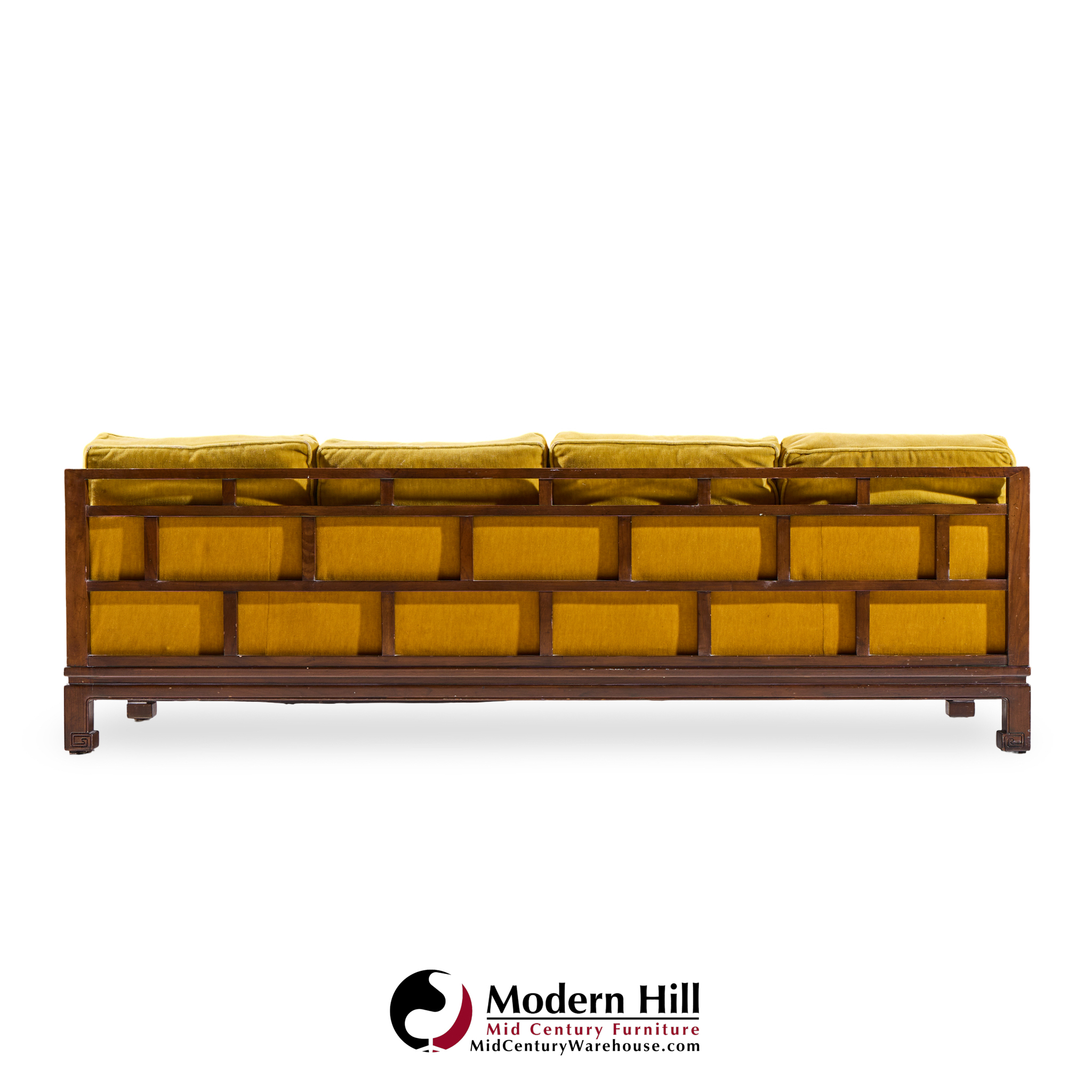 michael taylor for baker furniture far east collection mid century walnut sofa