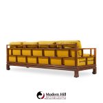 michael taylor for baker furniture far east collection mid century walnut sofa
