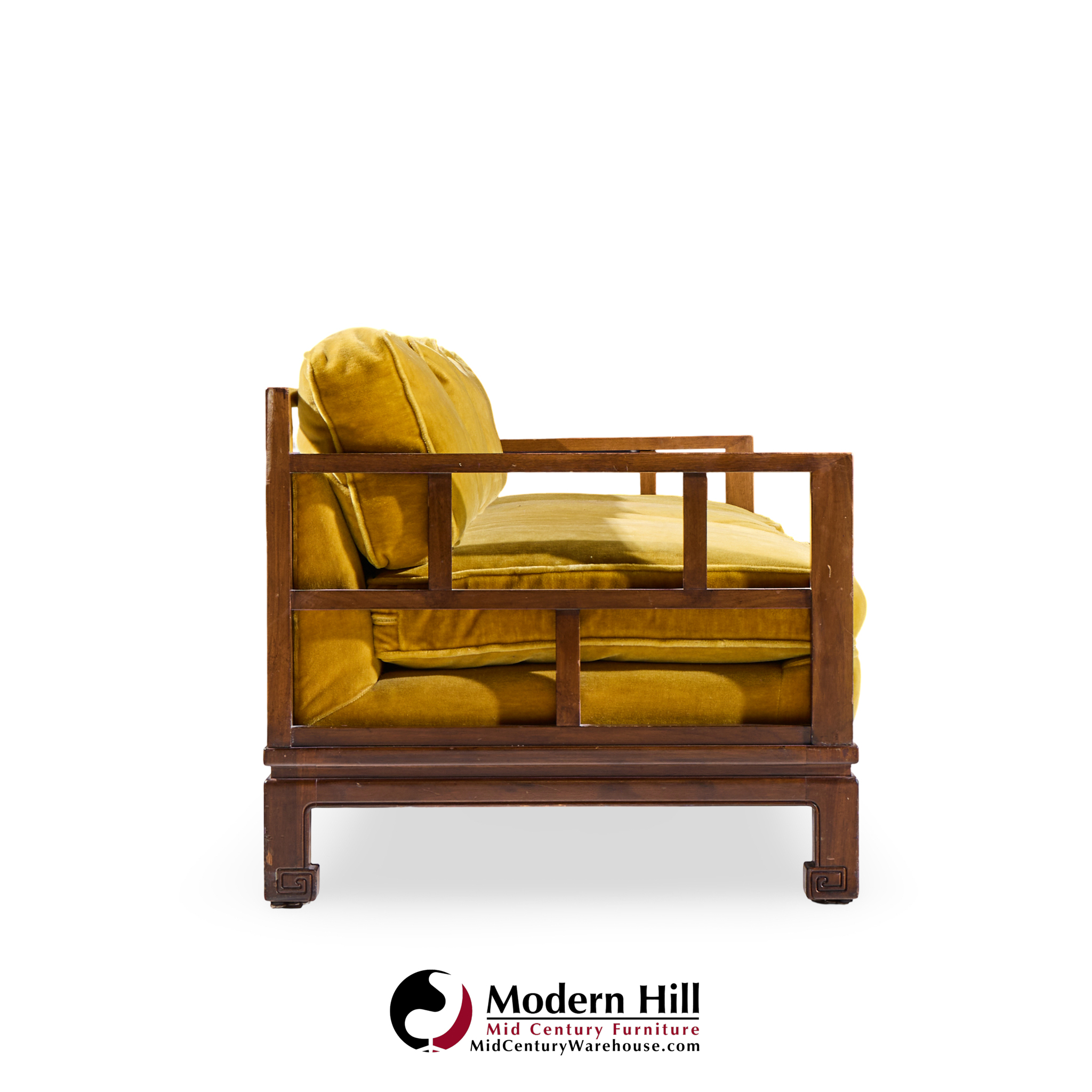 michael taylor for baker furniture far east collection mid century walnut sofa