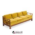 michael taylor for baker furniture far east collection mid century walnut sofa