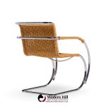 Mies Van Der Rohe for Knoll Mr Mid Century Chrome and Rattan Chairs - Pair