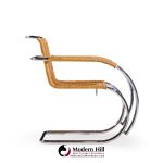 Mies Van Der Rohe for Knoll Mr Mid Century Chrome and Rattan Chairs - Pair