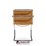 Mies Van Der Rohe for Knoll Mr Mid Century Chrome and Rattan Chairs - Pair