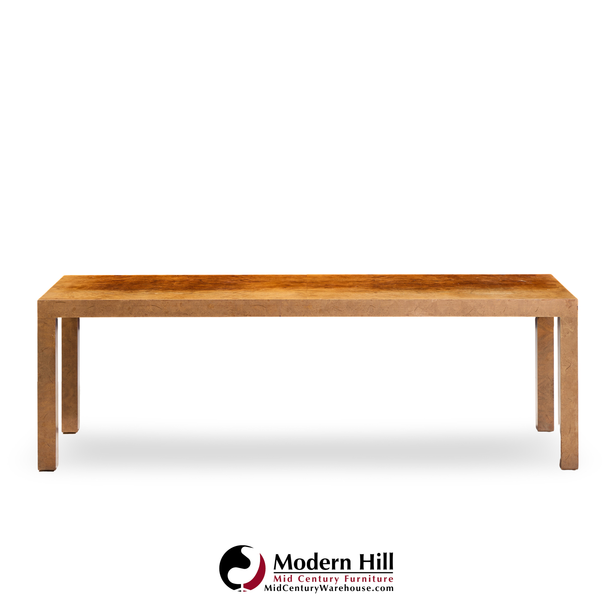 milo baughman for directional mid century burlwood parsons coffee table