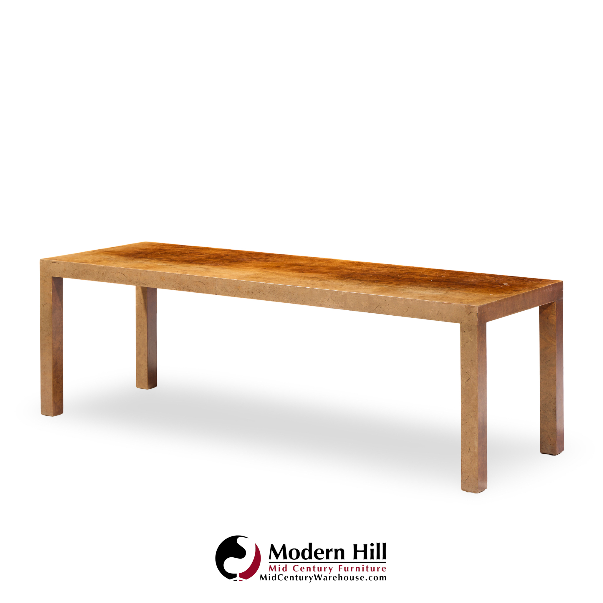 milo baughman for directional mid century burlwood parsons coffee table