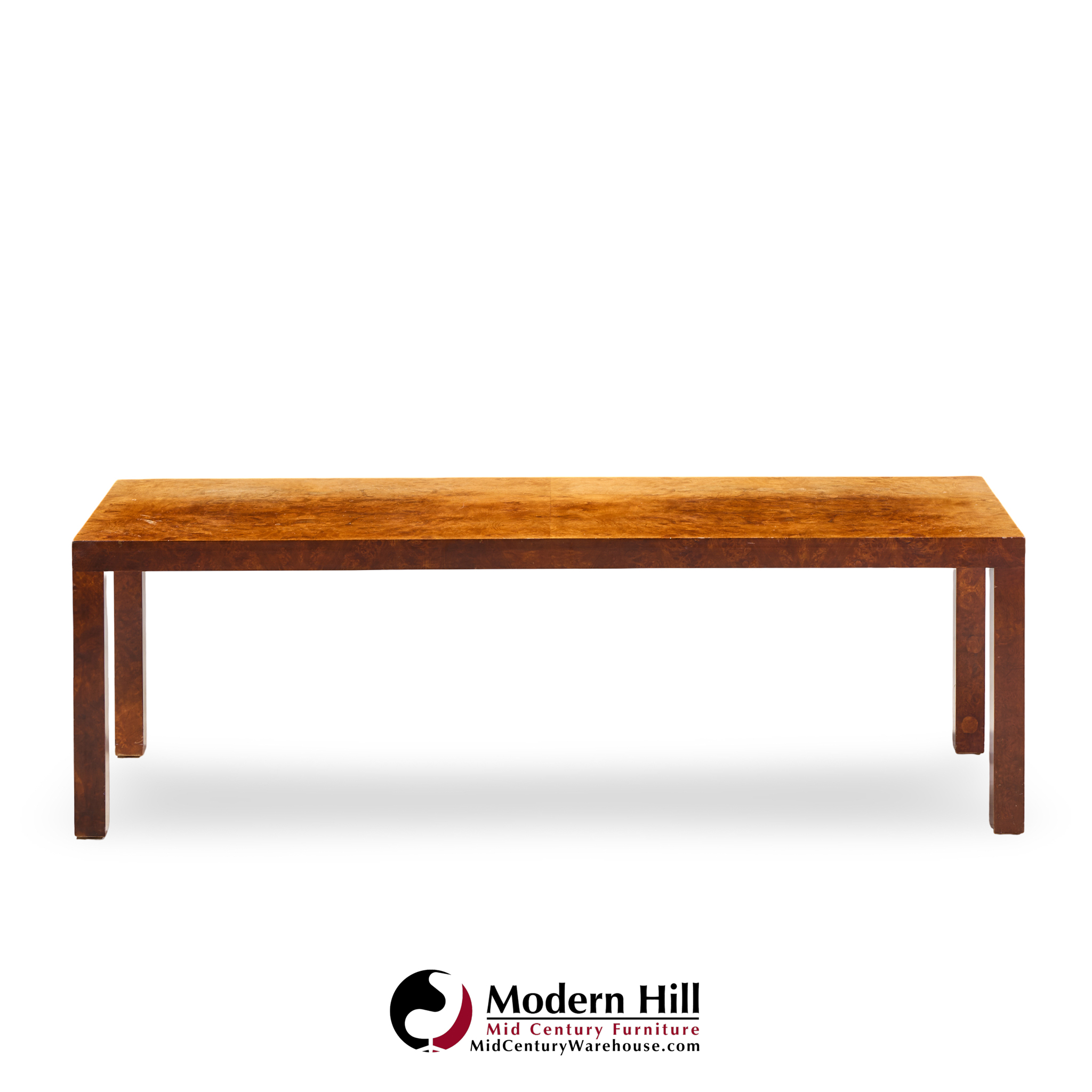 milo baughman for directional mid century burlwood parsons coffee table