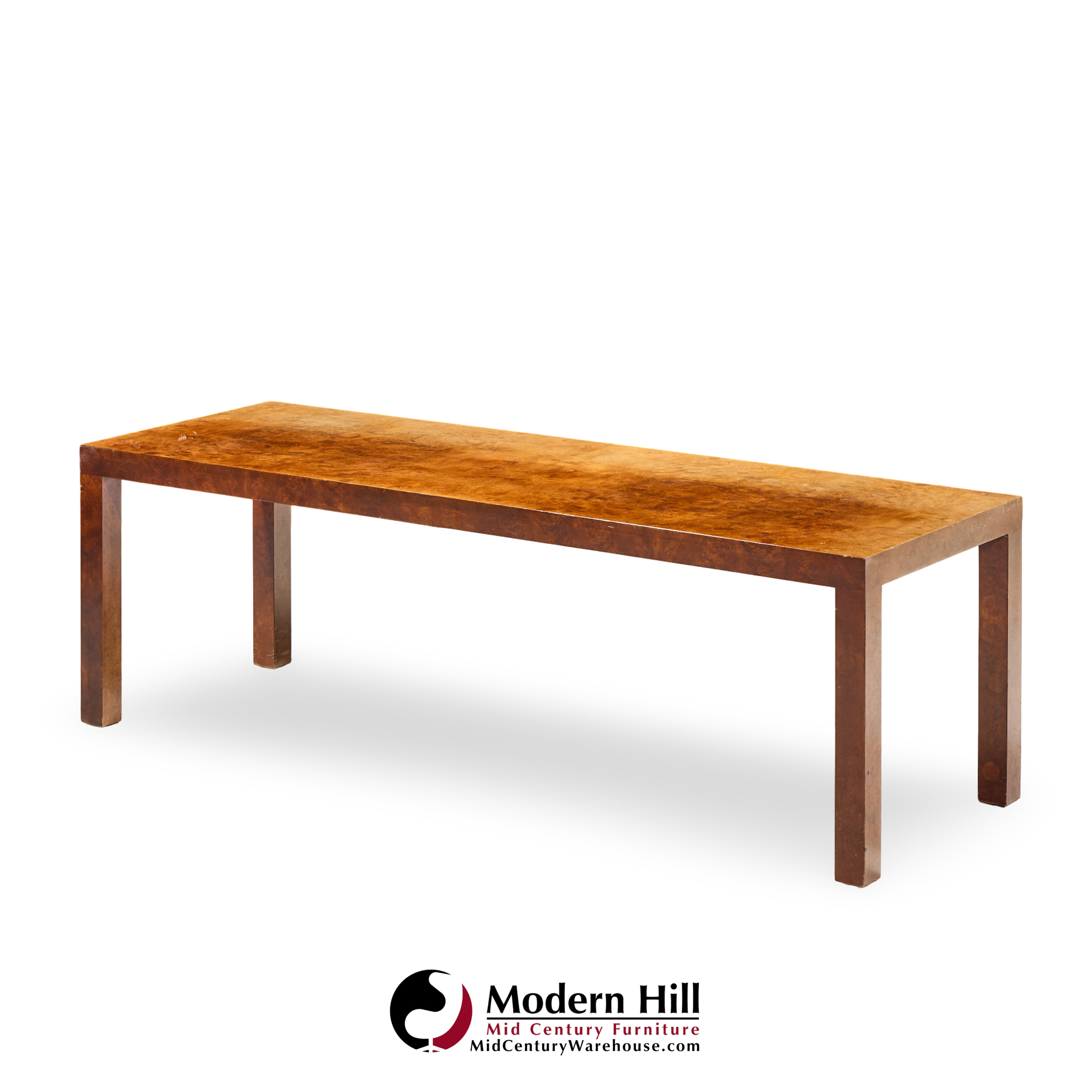milo baughman for directional mid century burlwood parsons coffee table