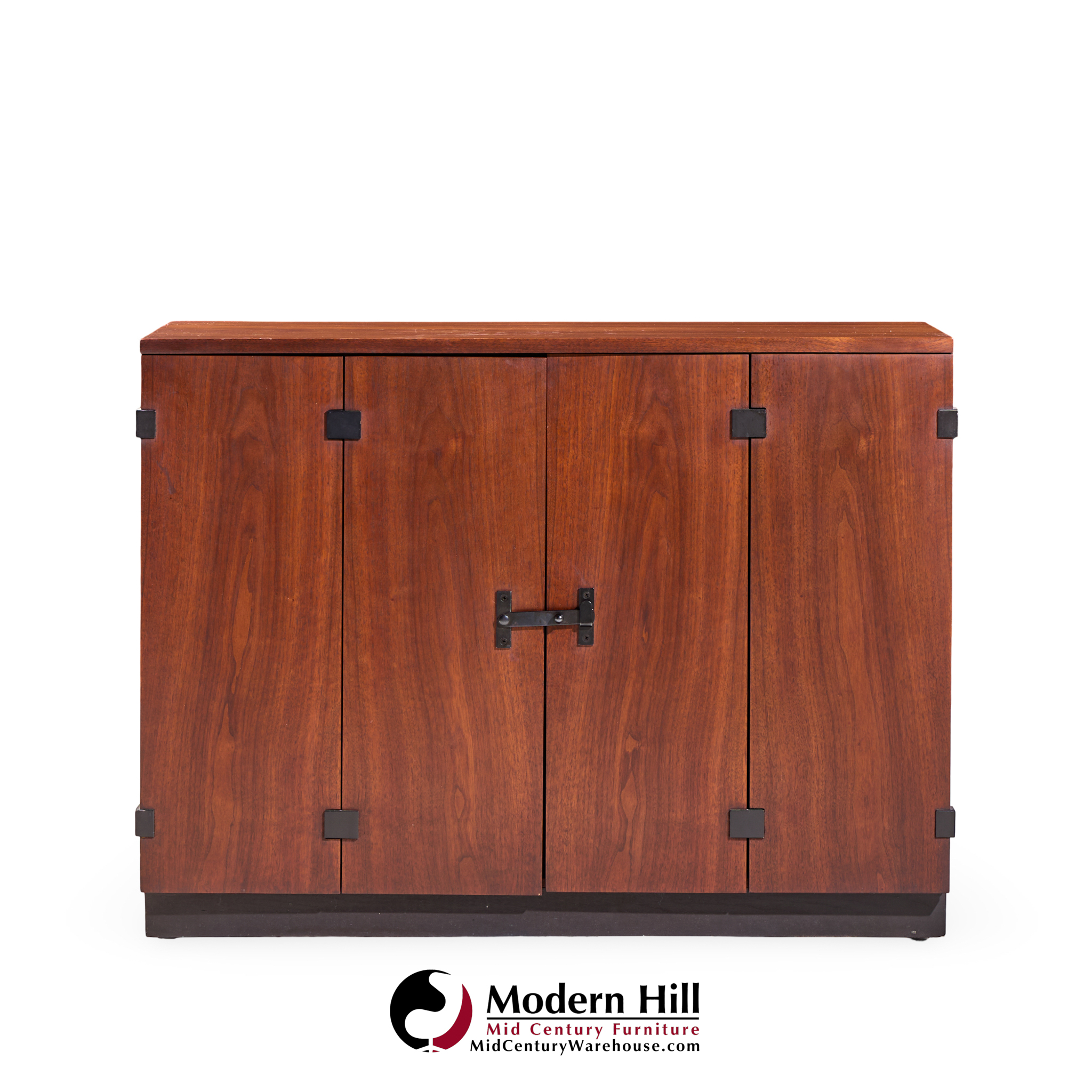 Milo Baughman for Directional Mid Century Walnut Bar Console Credenza