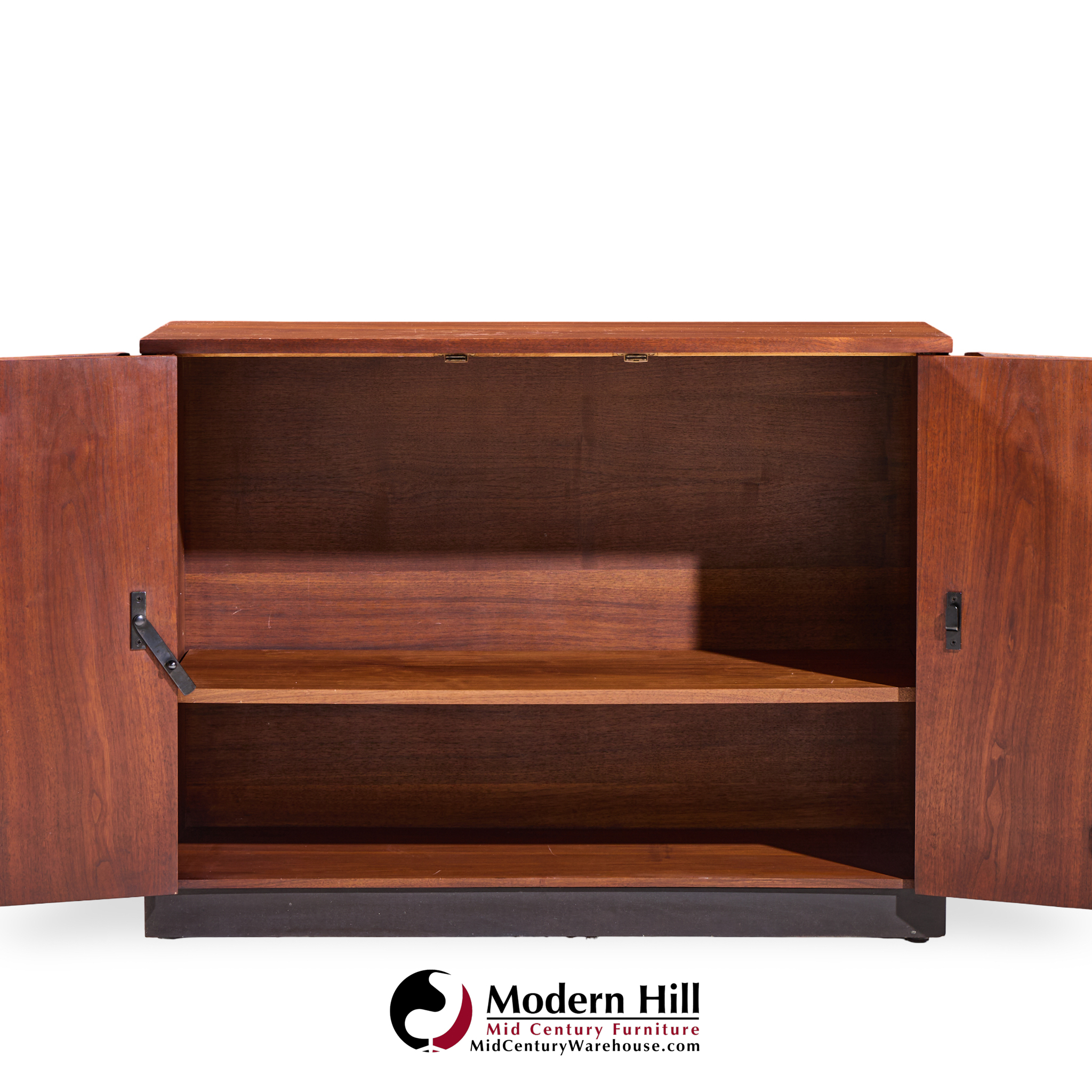 Milo Baughman for Directional Mid Century Walnut Bar Console Credenza