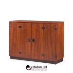 Milo Baughman for Directional Mid Century Walnut Bar Console Credenza