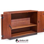 Milo Baughman for Directional Mid Century Walnut Bar Console Credenza