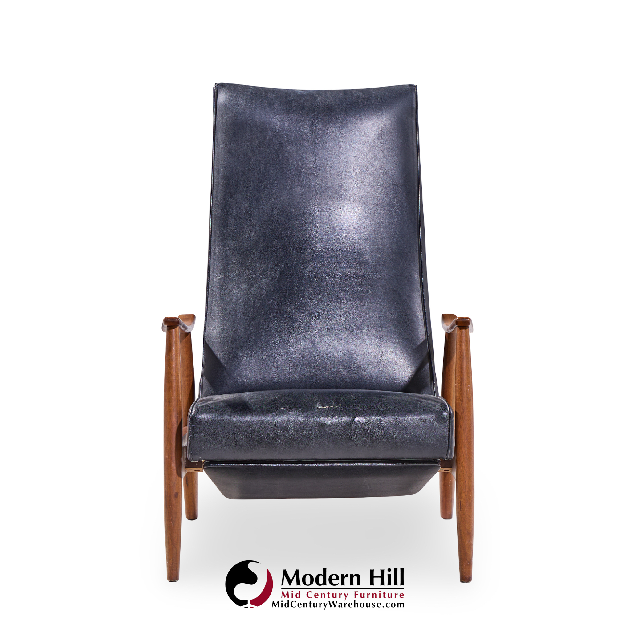 Milo Baughman for James Mid Century Walnut Recliner Lounge Chair