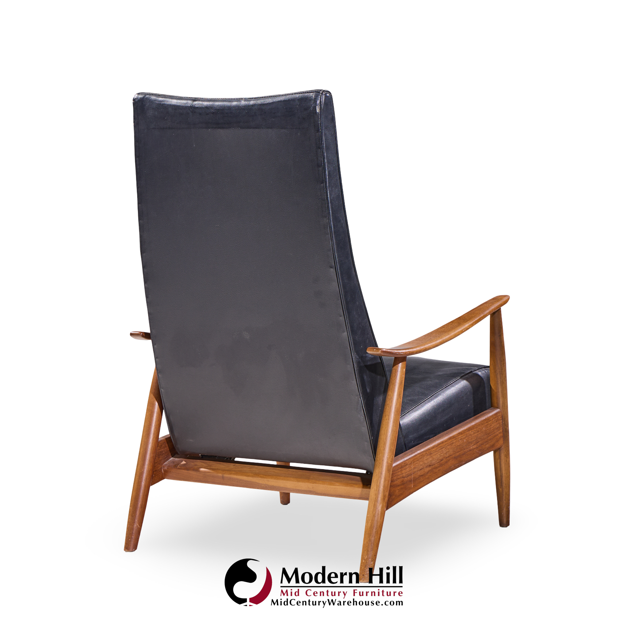Milo Baughman for James Mid Century Walnut Recliner Lounge Chair