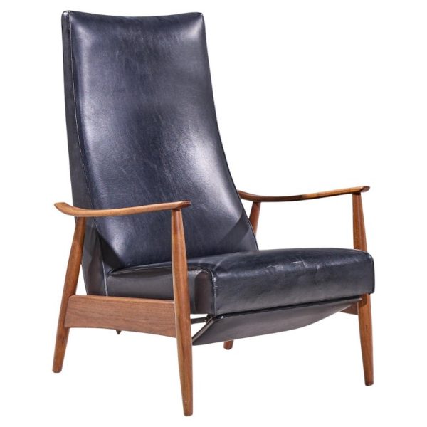 Milo Baughman for James Mid Century Walnut Recliner Lounge Chair
