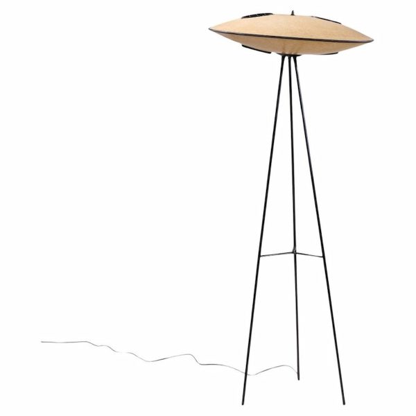 Mitchell Bobrick for Controlight Mid Century Enameled Steel and Fiberglass Floor Lamp