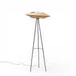 Mitchell Bobrick for Controlight Mid Century Enameled Steel and Fiberglass Floor Lamp