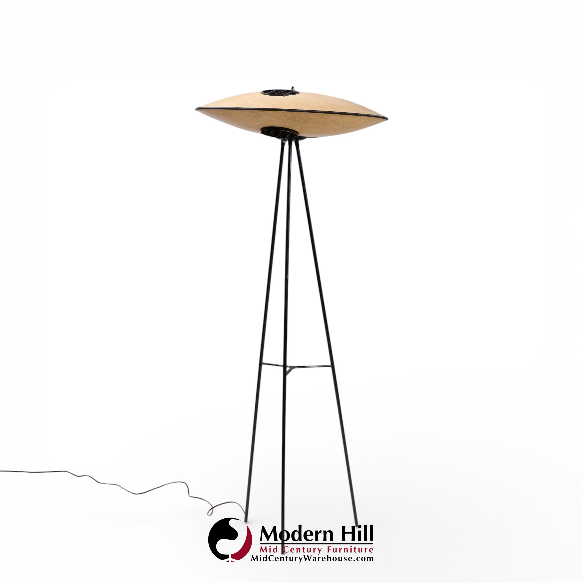 Mitchell Bobrick for Controlight Mid Century Enameled Steel and Fiberglass Floor Lamp