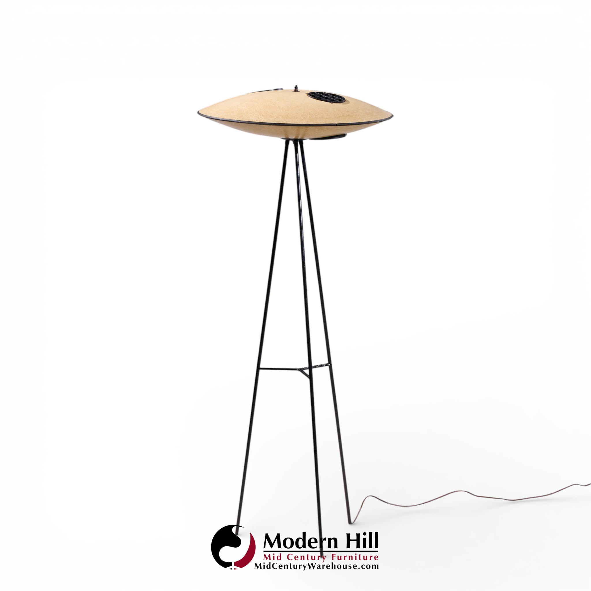 Mitchell Bobrick for Controlight Mid Century Enameled Steel and Fiberglass Floor Lamp