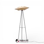 Mitchell Bobrick for Controlight Mid Century Enameled Steel and Fiberglass Floor Lamp