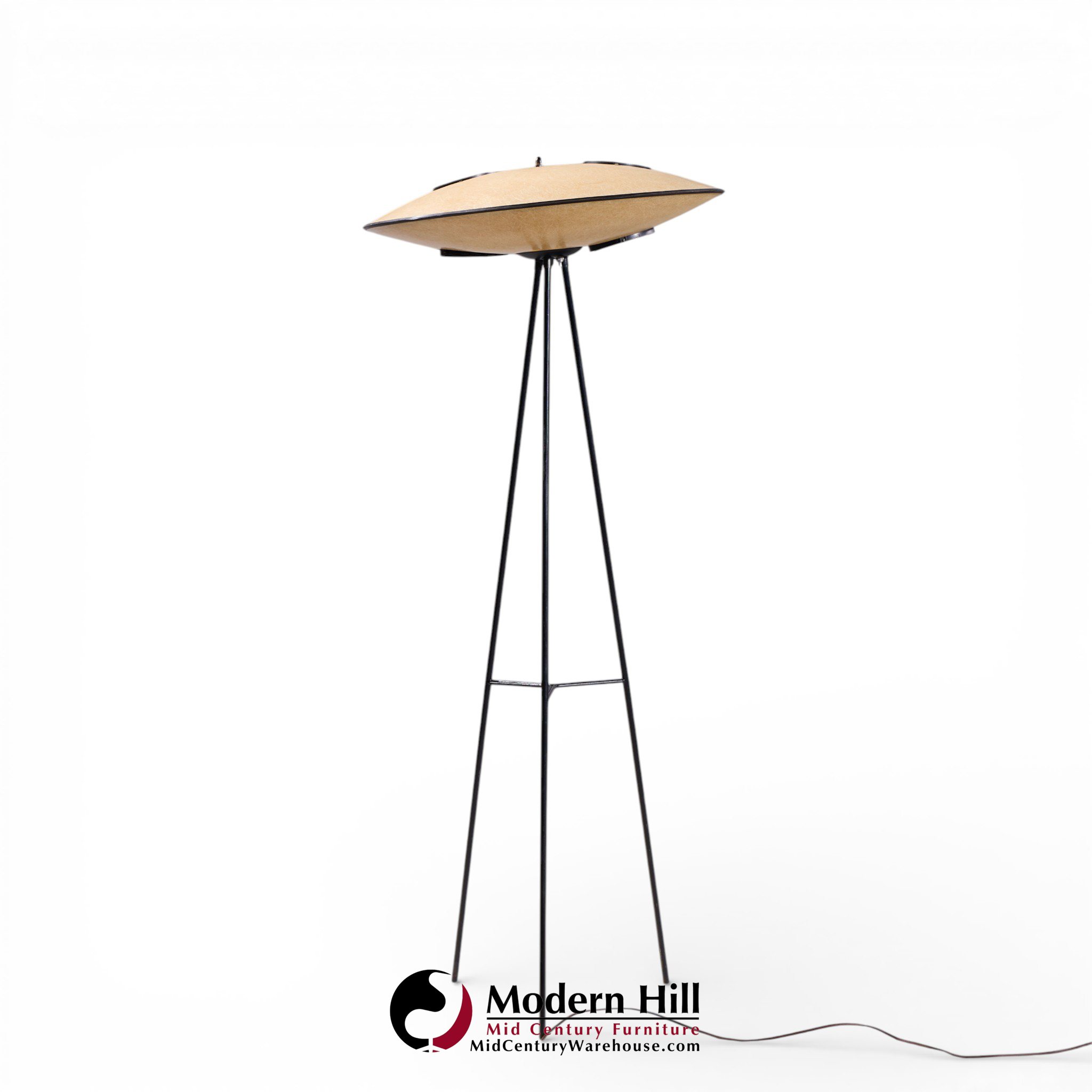 Mitchell Bobrick for Controlight Mid Century Enameled Steel and Fiberglass Floor Lamp