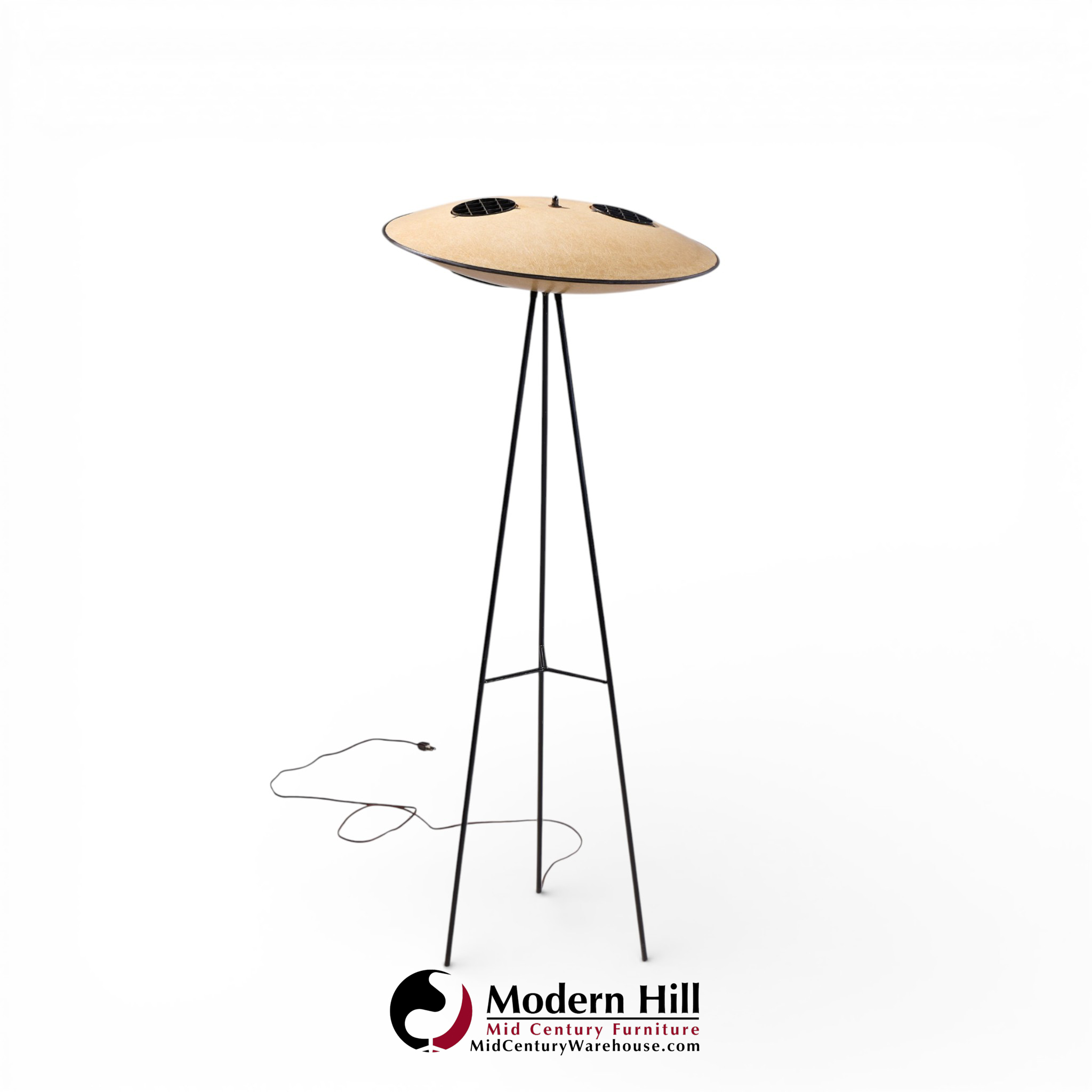 Mitchell Bobrick for Controlight Mid Century Enameled Steel and Fiberglass Floor Lamp