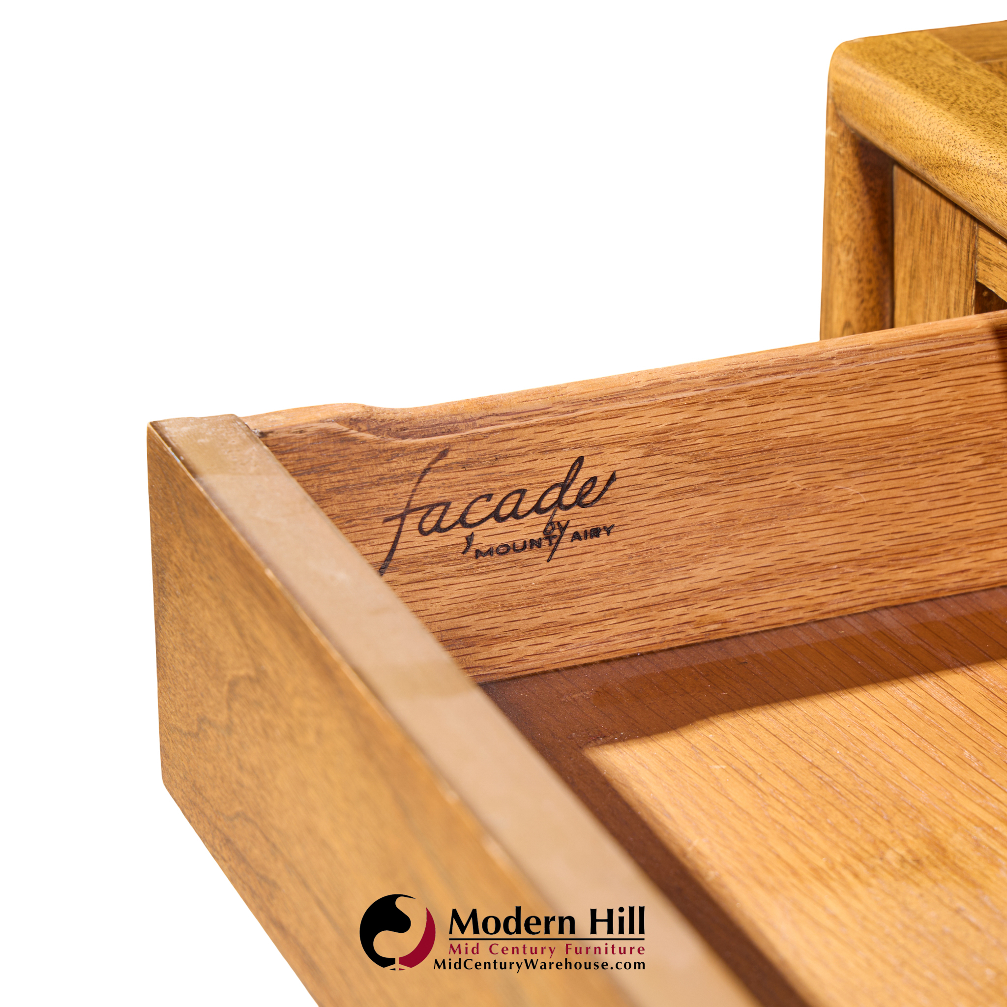 Mount Airy Facade Walnut Mid Century and Brass Credenza