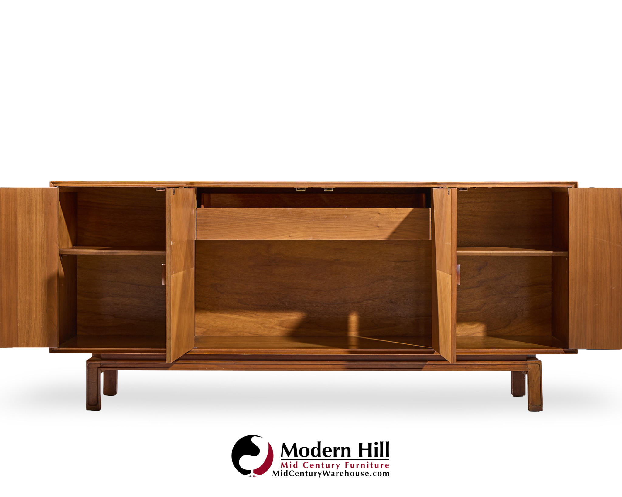 Mount Airy Style Mid Century Walnut Harlequin Credenza