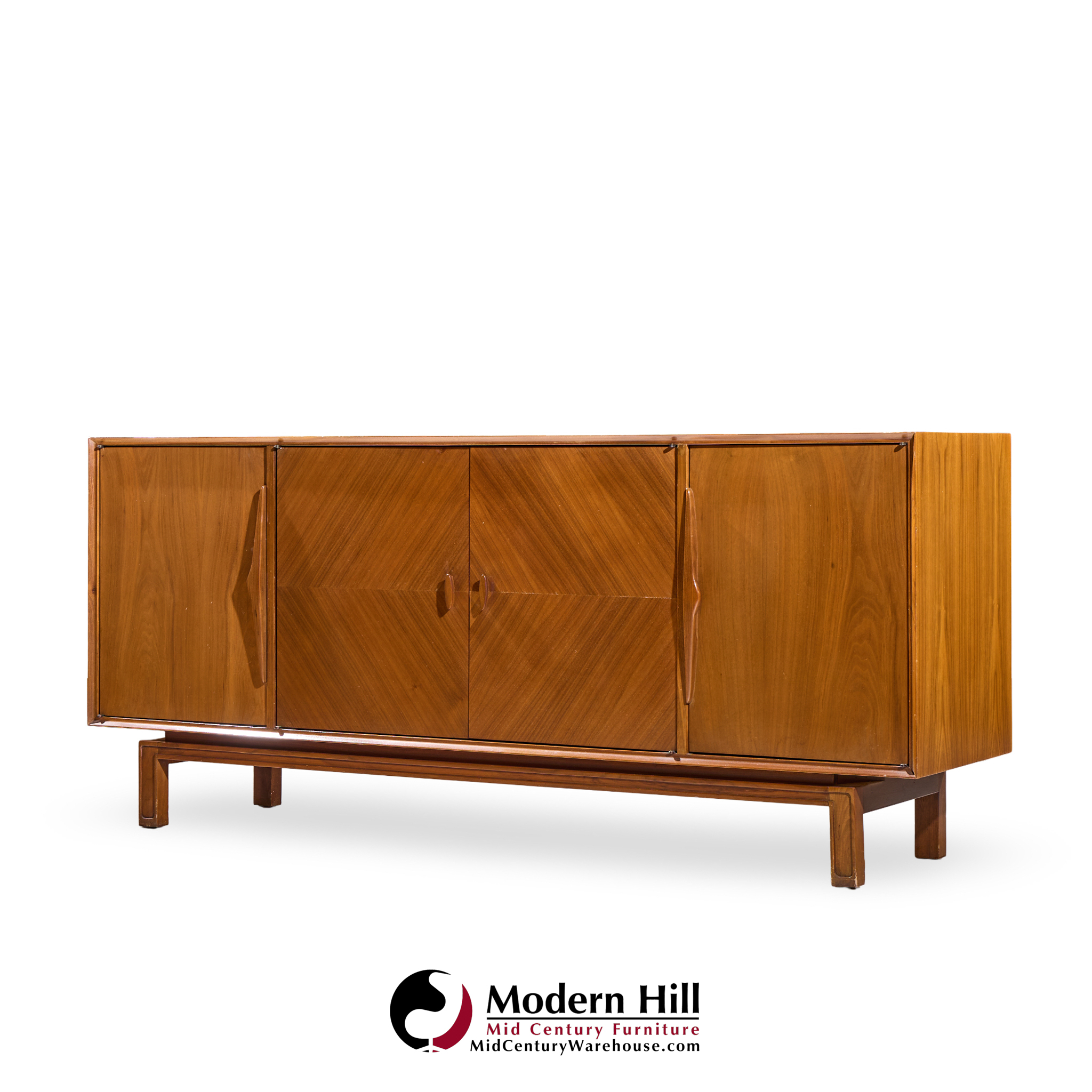 Mount Airy Style Mid Century Walnut Harlequin Credenza