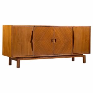 mount airy style mid century walnut harlequin credenza