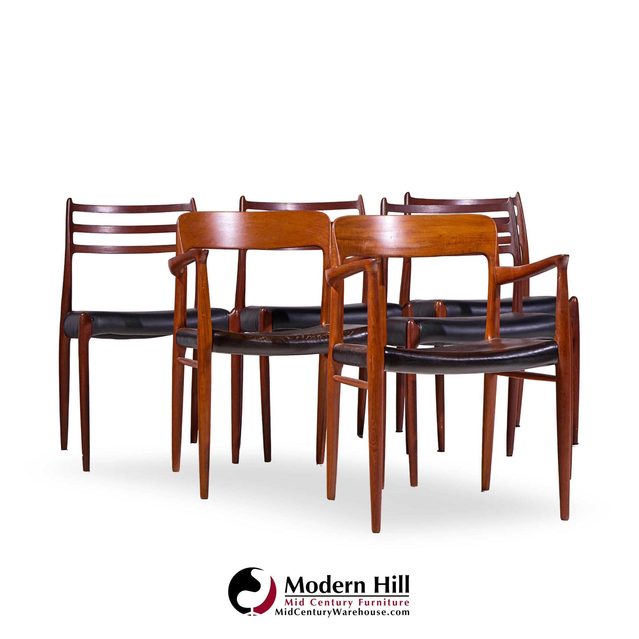 Niels Moller Models 75 and 78 Danish Teak Dining Chairs - Set of 6