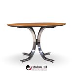 Osvaldo Borsani for Stow & Davis Mid Century Starburst Walnut and Steel Oval Dining Table