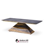 Paul Evans Mid Century Welded Enameled Steel, Gold Leaf and Slate Coffee Table | Mid Century Modern Furniture - Mid Century Furniture Chicago Paul Evans Mid Century Welded Enameled Steel, Gold Leaf and Slate Coffee Table