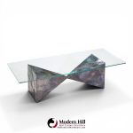 Paul Evans for Directional Pe13 Mid Century Bronzed Steel and Glass Coffee Table