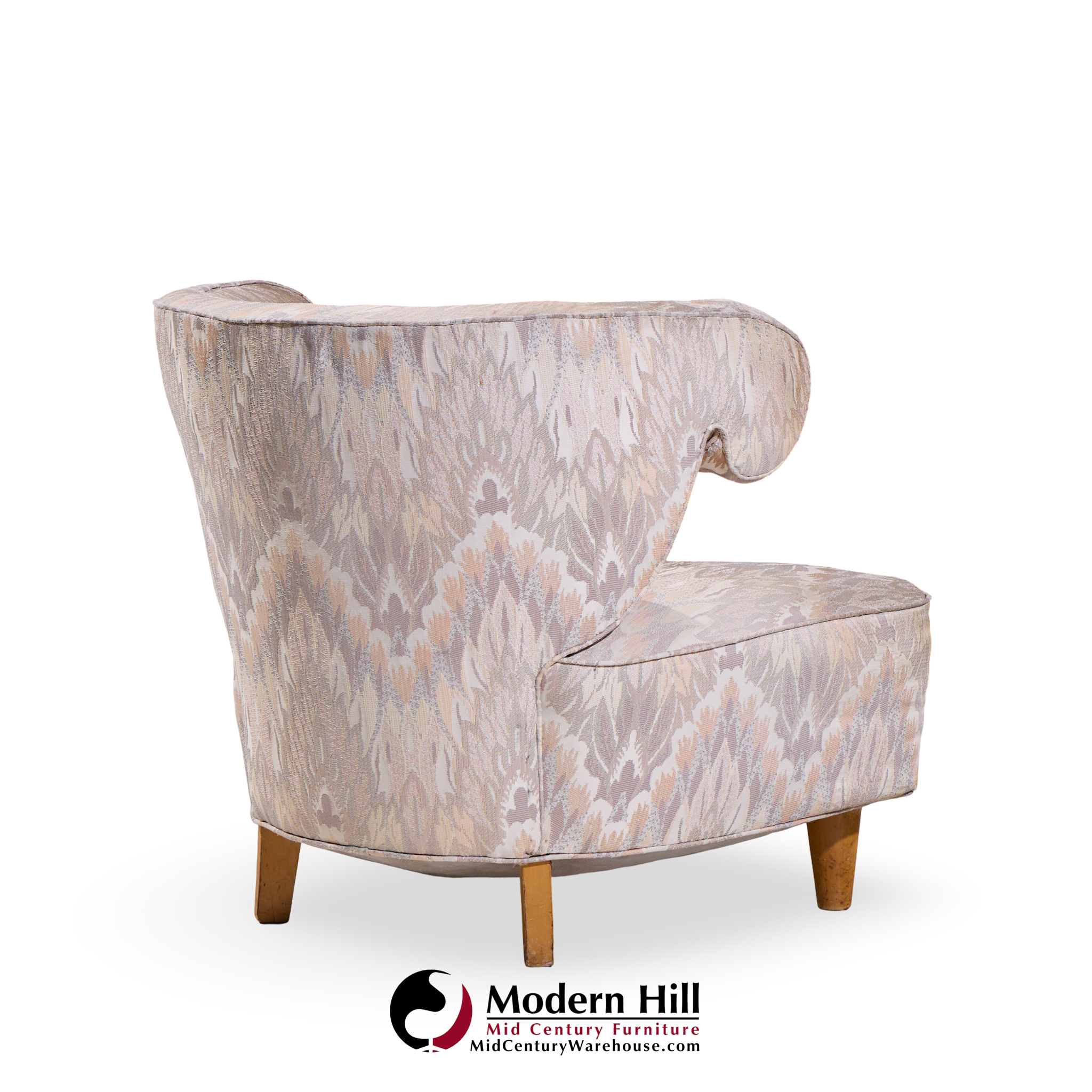 Paul Laszlo Mid Century Scroll Lounge Chairs - Pair