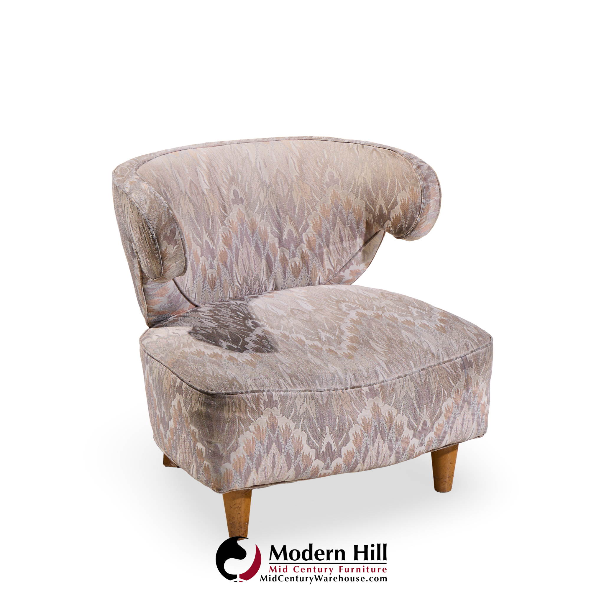 Paul Laszlo Mid Century Scroll Lounge Chairs - Pair