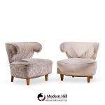 Paul Laszlo Mid Century Scroll Lounge Chairs - Pair