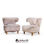 Paul Laszlo Mid Century Scroll Lounge Chairs - Pair