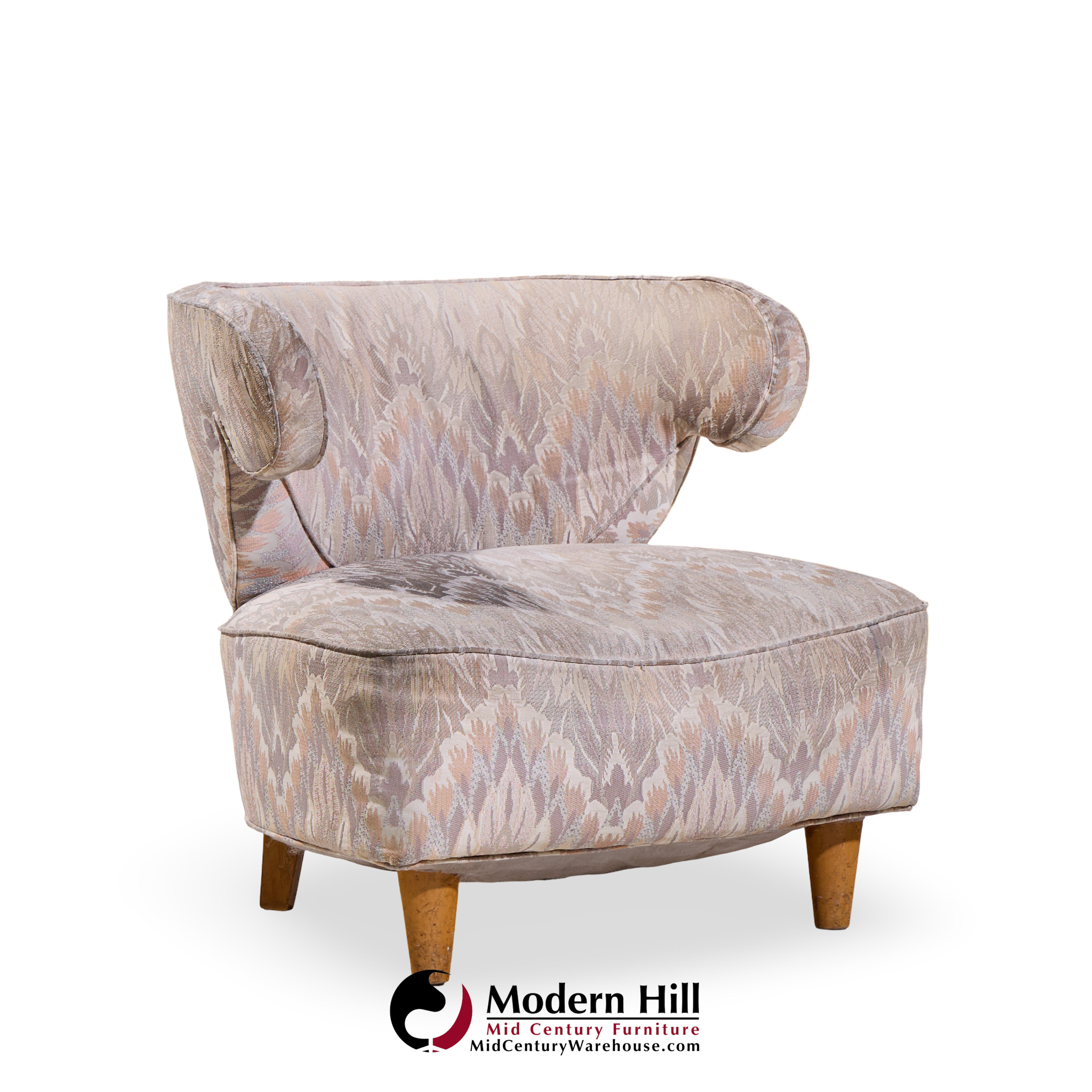 Paul Laszlo Mid Century Scroll Lounge Chairs - Pair