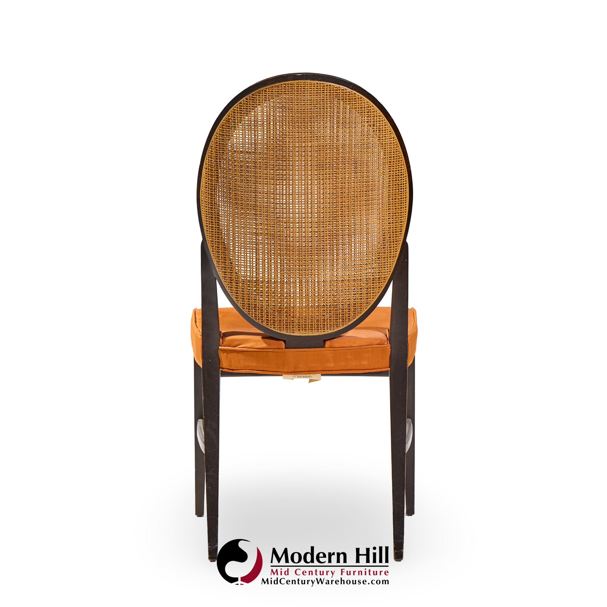 paul mccobb for calvin furniture mid century double cane and mahogany dining chairs - set of 6