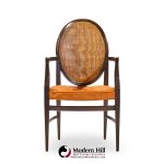 paul mccobb for calvin furniture mid century double cane and mahogany dining chairs - set of 6