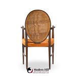paul mccobb for calvin furniture mid century double cane and mahogany dining chairs - set of 6