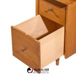 Paul Mccobb for Winchendon Mid Century Maple Double Pedestal Desk with T Pulls