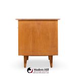 Paul Mccobb for Winchendon Mid Century Maple Double Pedestal Desk with T Pulls