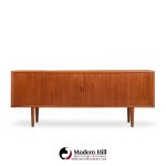 svend aage larsen mid century danish teak tambour door credenza