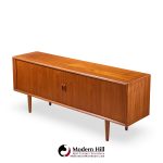 svend aage larsen mid century danish teak tambour door credenza