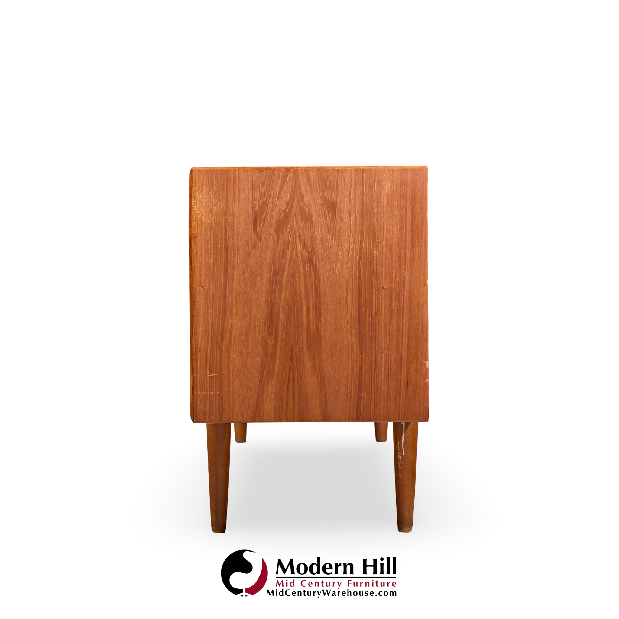 svend aage larsen mid century danish teak tambour door credenza