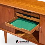 svend aage larsen mid century danish teak tambour door credenza