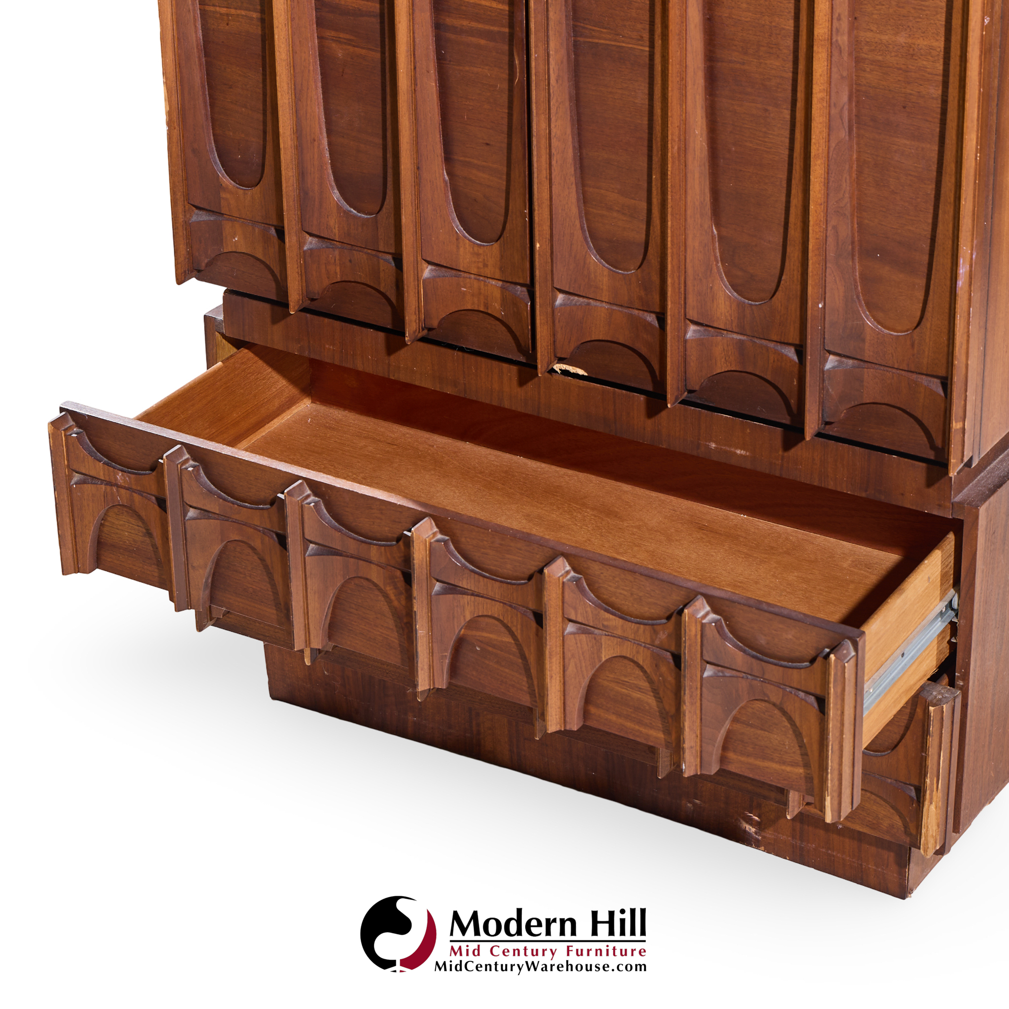 Tobago Brutalist Mid Century Walnut Armoire Dresser | Mid Century Modern Furniture - Mid Century Furniture Chicago Tobago Brutalist Mid Century Walnut Armoire Dresser