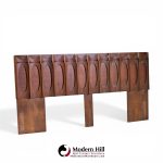 Tobago Brutalist Mid Century Walnut King Headboard