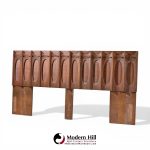 Tobago Brutalist Mid Century Walnut King Headboard